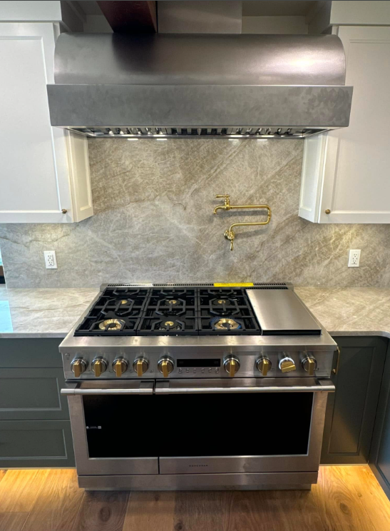 Custom stone backsplash